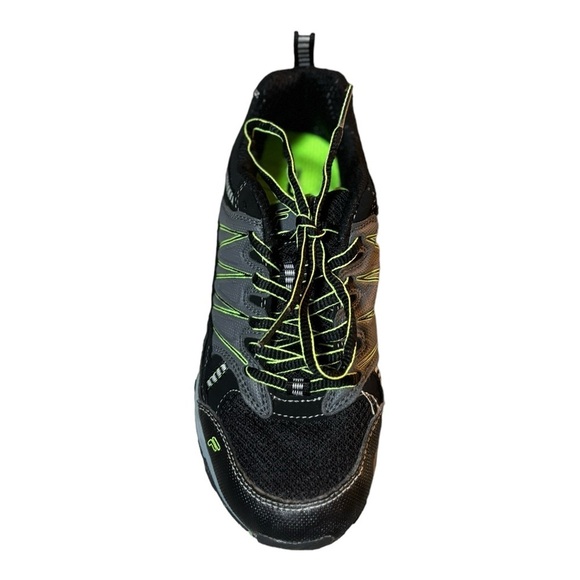 Fila At Peak 21 Boys Sneakers Black Gray with Neon Green Size 5 Low Top Sneakers - Picture 7 of 14